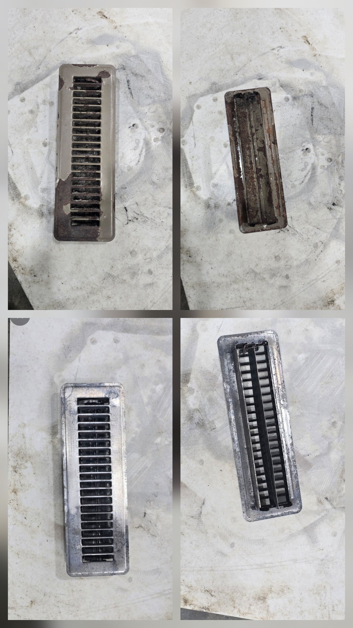 Metal vent restoration - before and after